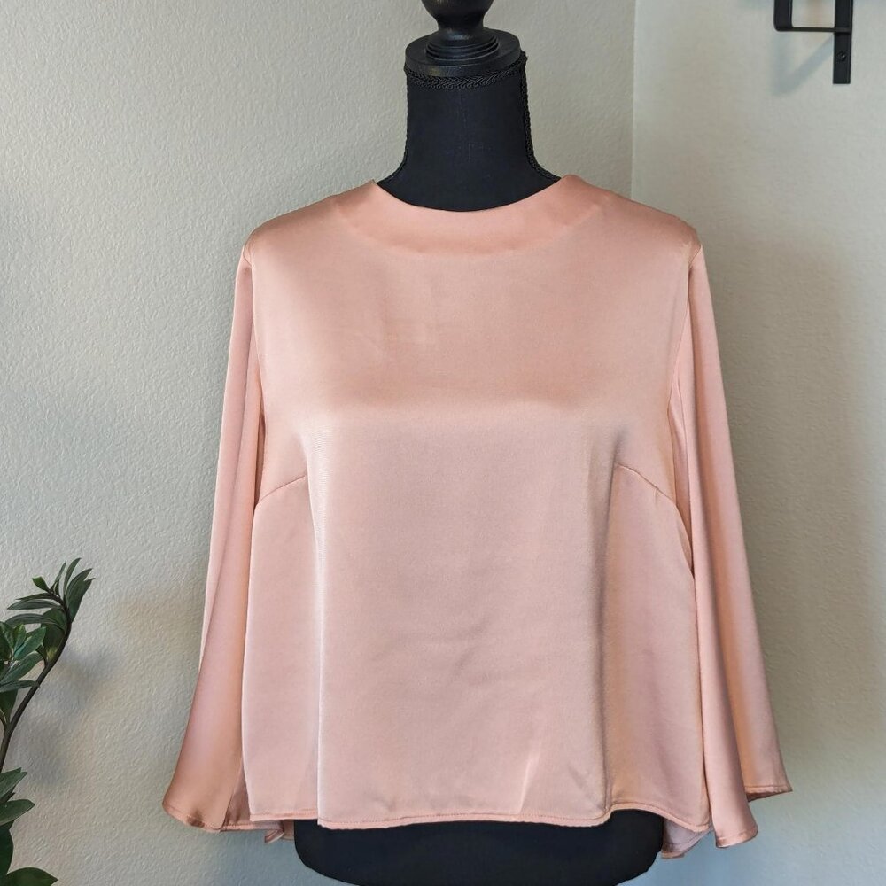 ASOS Design Blush Open‎ Back Bell Sleeve Blouse